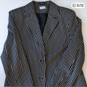 Striped navy and white blazer by Finn Karelia